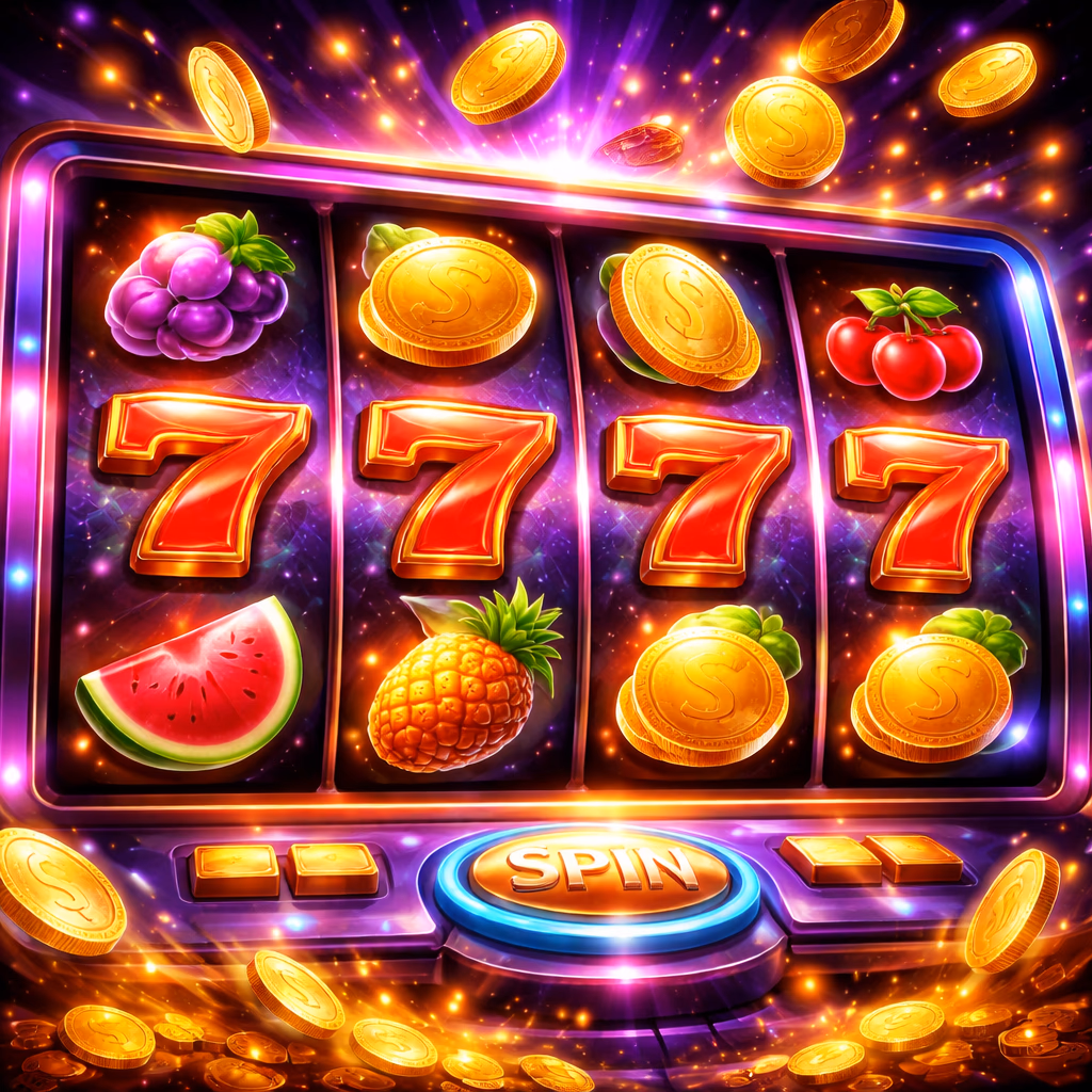 Joyful woman engaging with vibrant 777 slot icons representing premium casino entertainment at 399bet Bangladesh